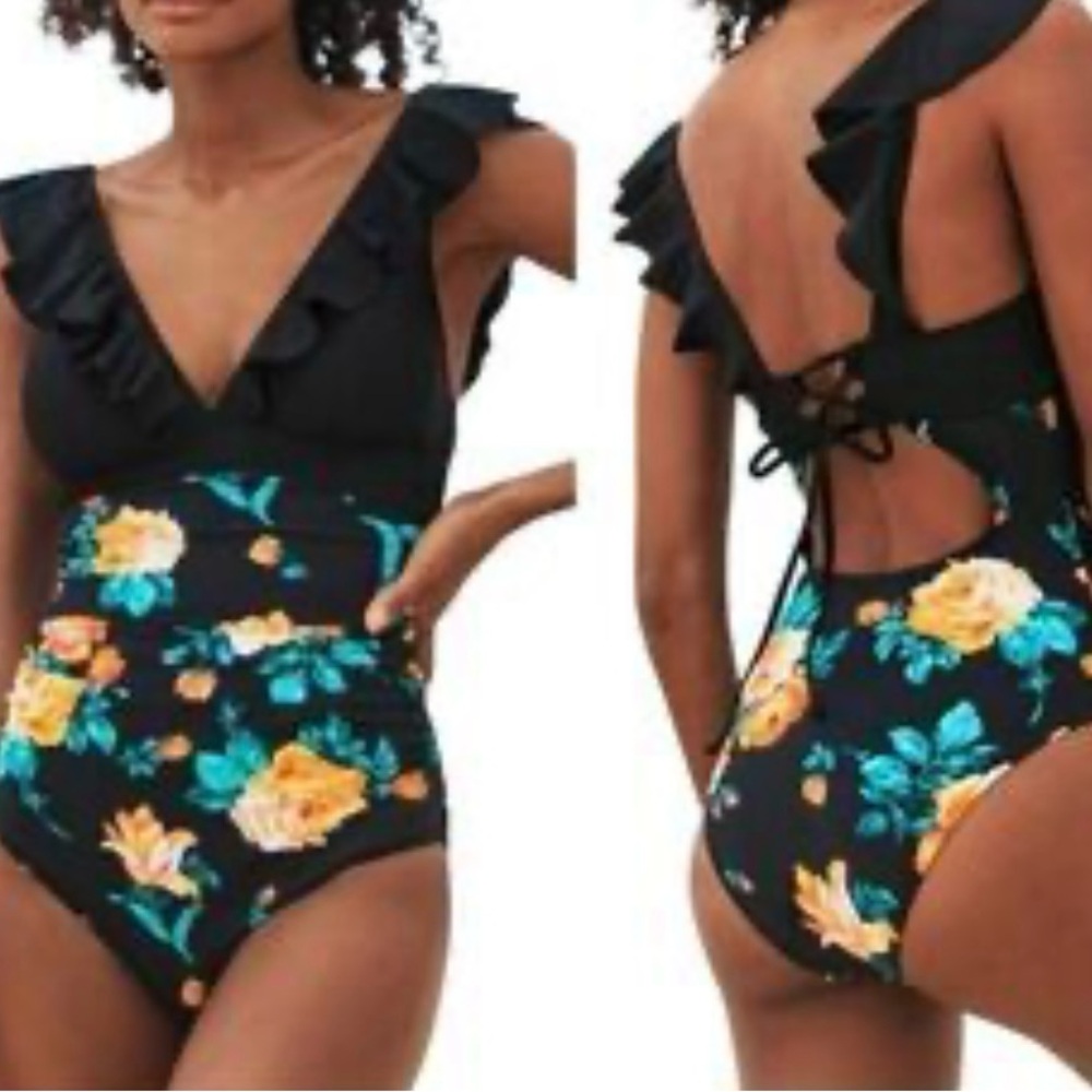 Floral Ruffle One-Piece Swimsuit